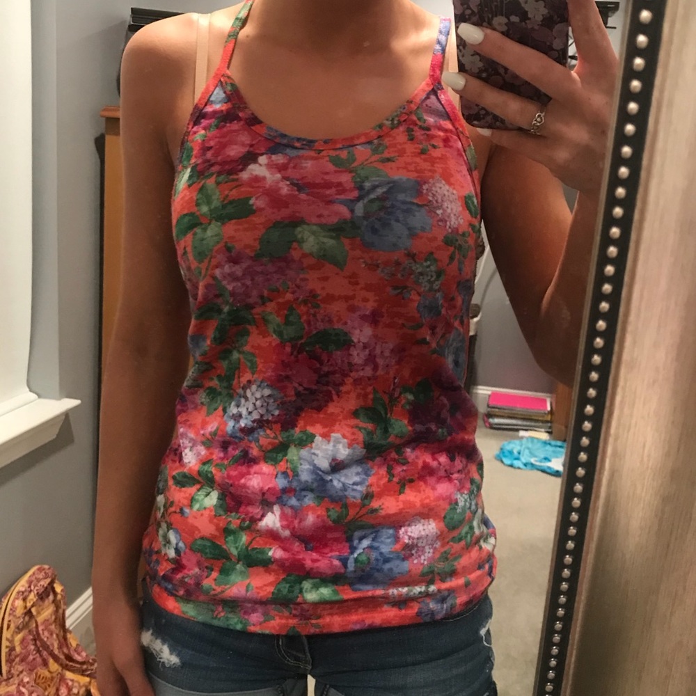 Racer back floral tank top